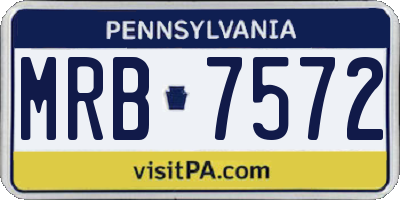 PA license plate MRB7572