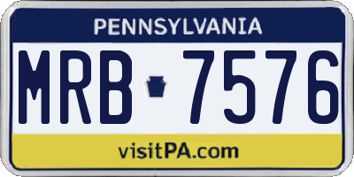PA license plate MRB7576