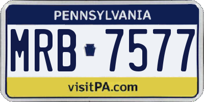 PA license plate MRB7577