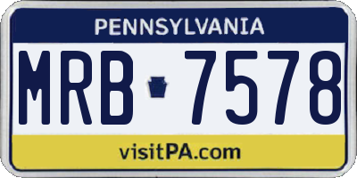 PA license plate MRB7578