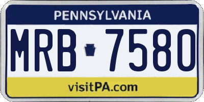 PA license plate MRB7580