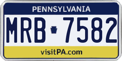 PA license plate MRB7582