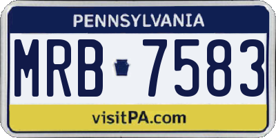 PA license plate MRB7583