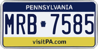 PA license plate MRB7585