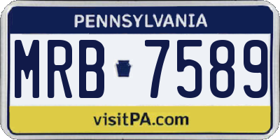 PA license plate MRB7589