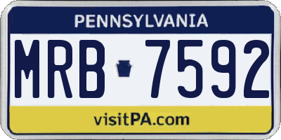 PA license plate MRB7592
