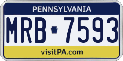 PA license plate MRB7593
