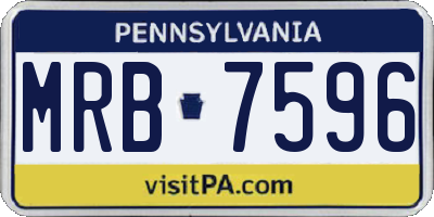 PA license plate MRB7596