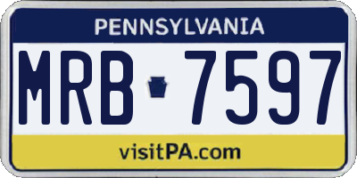 PA license plate MRB7597