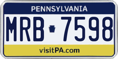 PA license plate MRB7598