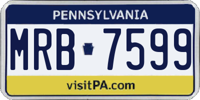 PA license plate MRB7599