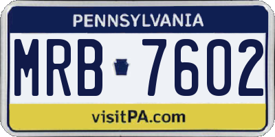 PA license plate MRB7602