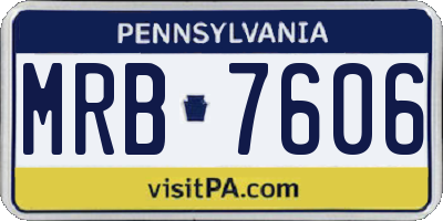 PA license plate MRB7606