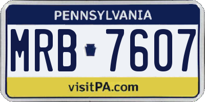 PA license plate MRB7607