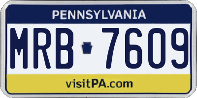 PA license plate MRB7609