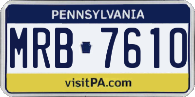 PA license plate MRB7610