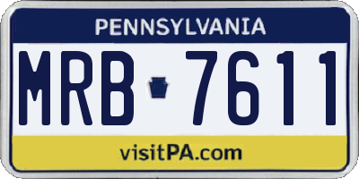 PA license plate MRB7611