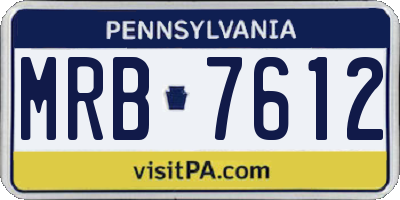 PA license plate MRB7612