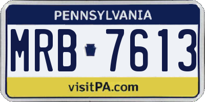 PA license plate MRB7613