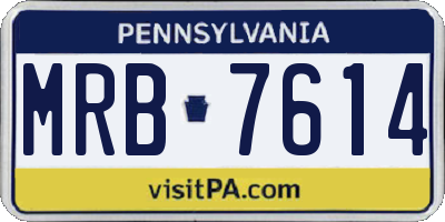 PA license plate MRB7614