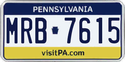 PA license plate MRB7615