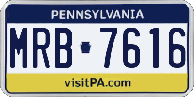 PA license plate MRB7616