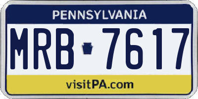PA license plate MRB7617