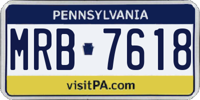 PA license plate MRB7618