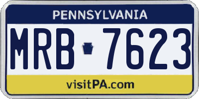 PA license plate MRB7623