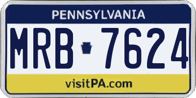 PA license plate MRB7624