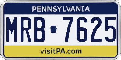 PA license plate MRB7625