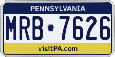 PA license plate MRB7626