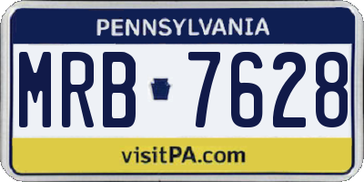 PA license plate MRB7628