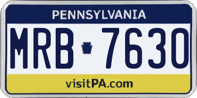 PA license plate MRB7630