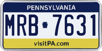 PA license plate MRB7631