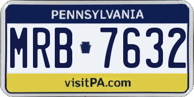 PA license plate MRB7632