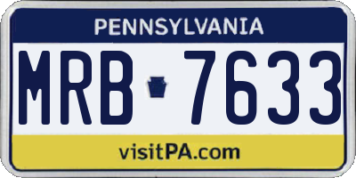 PA license plate MRB7633