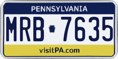 PA license plate MRB7635