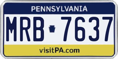 PA license plate MRB7637