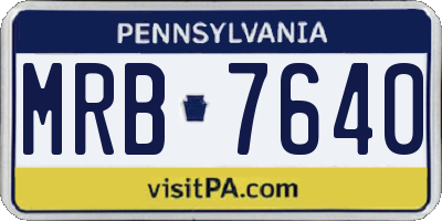 PA license plate MRB7640