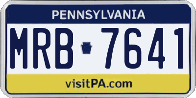 PA license plate MRB7641