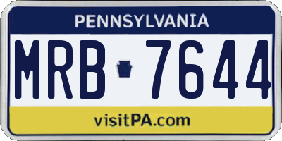 PA license plate MRB7644