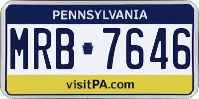 PA license plate MRB7646