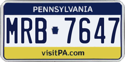 PA license plate MRB7647