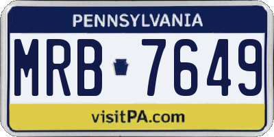 PA license plate MRB7649
