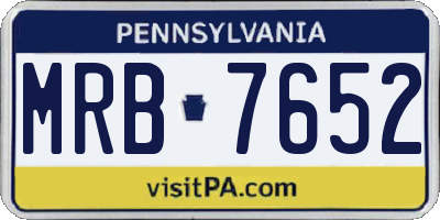 PA license plate MRB7652