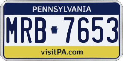 PA license plate MRB7653