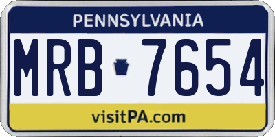 PA license plate MRB7654