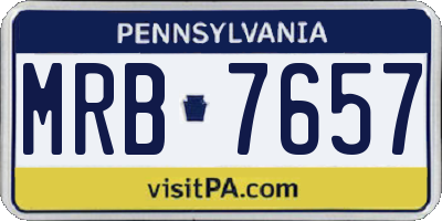 PA license plate MRB7657