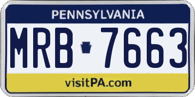 PA license plate MRB7663